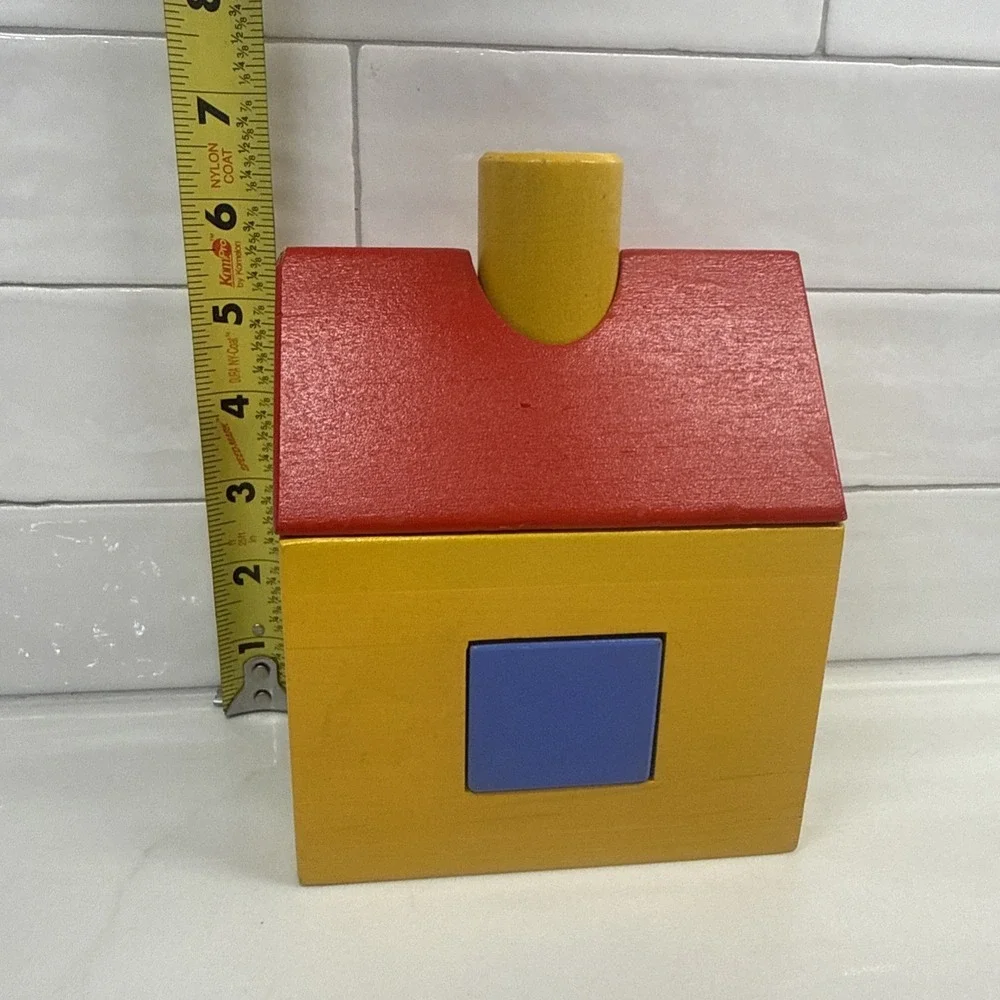 Vintage IKEA Primary Colors Wooden House Toy Puzzle 1980's-90's - Fast Shipping!